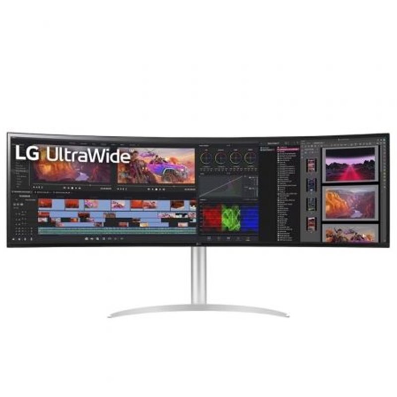 Monitor Gaming Ultrapanor�mico Curvo LG UltraGear 49WQ95C-W 49"/ Dual QHD/ Multimedia/ Regulable en altura/ Blanco