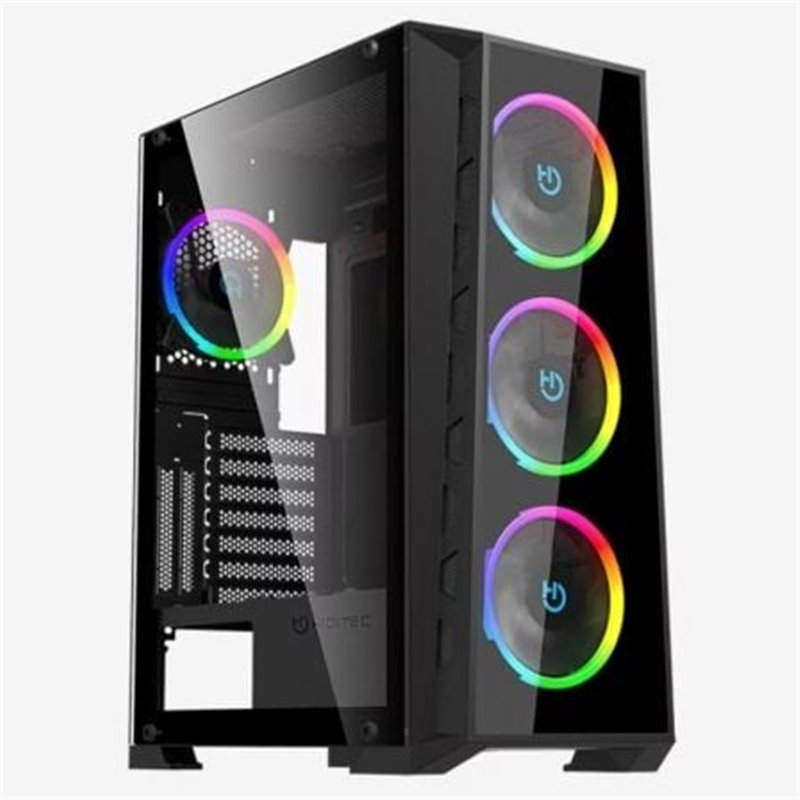 Caja Gaming Semitorre Hiditec MH12 GLASS