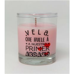 VELA VASO CON MENSAJES Y AROMA