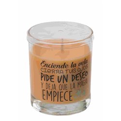 VELA VASO CON MENSAJES Y AROMA