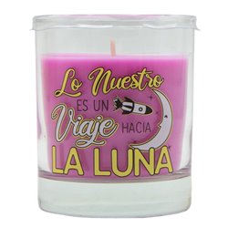 VELA VASO CON MENSAJES Y AROMA