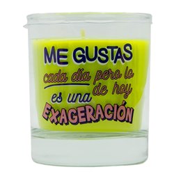 VELA VASO CON MENSAJES Y AROMA