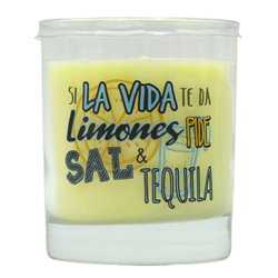 VELA VASO CON MENSAJES Y AROMA