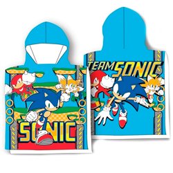 Poncho toalla Sonic the Hedhehog algodon