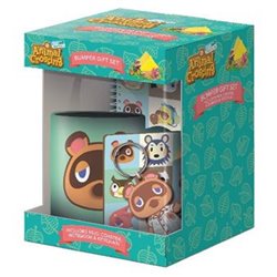 SET DE REGALO TAZA, CUADERNO, LLAVERO Y POSAVASOS ANIMAL CROSSING NEW HORIZON FACES PYRAMID REDSTRING GP85812