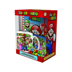 SET DE REGALO TAZA, CUADERNO, LLAVERO Y POSAVASOS SUPER MARIO PYRAMID REDSTRING GP85388