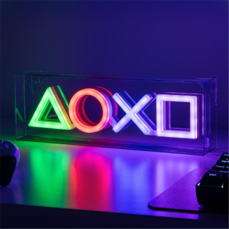 LÁMPARA LED ESTILO NEÓN SÍMBOLOS PLAYSTATION 15 X 30 CM PALADONE REDSTRING PP12716PS