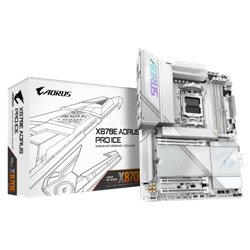 GIGABYTE Placa base X870E AORUS PRO ICE - Compatible con CPUs AMD Ryzen 9000, VRM digital de 16+2+2 fases, hasta 8000MHz DDR5 (O