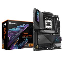 GIGABYTE Placa base X870E AORUS PRO - Compatible con CPUs AMD Ryzen 9000, VRM digital de 16+2+2 fases, hasta 8000MHz DDR5 (OC), 