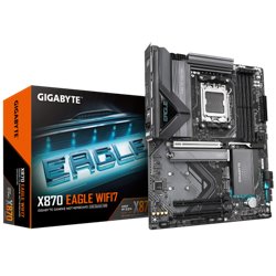 GIGABYTE Placa Base X870 EAGLE WIFI7 - Compatible con CPUs AMD Ryzen 9000, VRM de 14+2+2 fases, hasta 8000MHz DDR5 (OC), 4xPCIe 