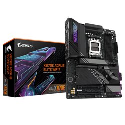 GIGABYTE Placa base X870E A ELITE WIFI7 - Compatible con CPUs AMD Ryzen 9000, VRM digital de 16+2+2 fases, hasta 8000MHz DDR5 (O