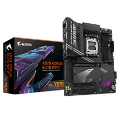 GIGABYTE Placa base X870 A ELITE WIFI7 - Compatible con CPUs AMD Ryzen 9000, VRM de 16+2+2 fases, hasta 8000MHz DDR5 (OC), 4xPCI