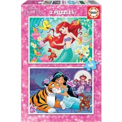 PRINCESAS DISNEY PUZLE DOBLE 2X48