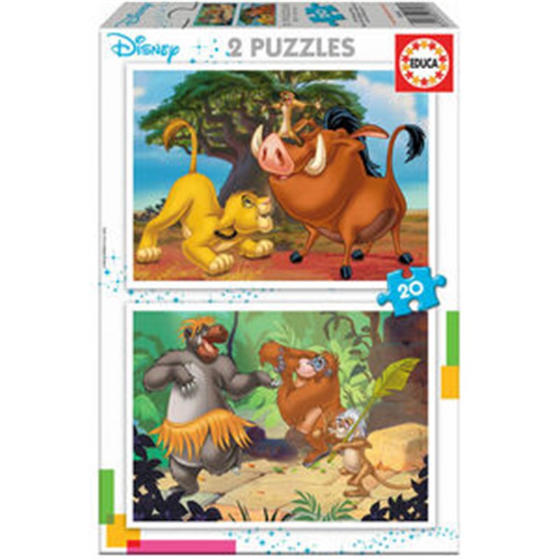 DISNEY ANIMALES PUZZLE 2X20