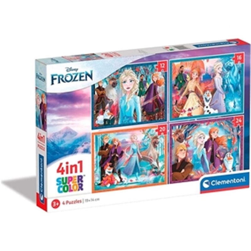 FROZEN 4 PUZZLES EN 1. 12-16-20-24 PIEZAS