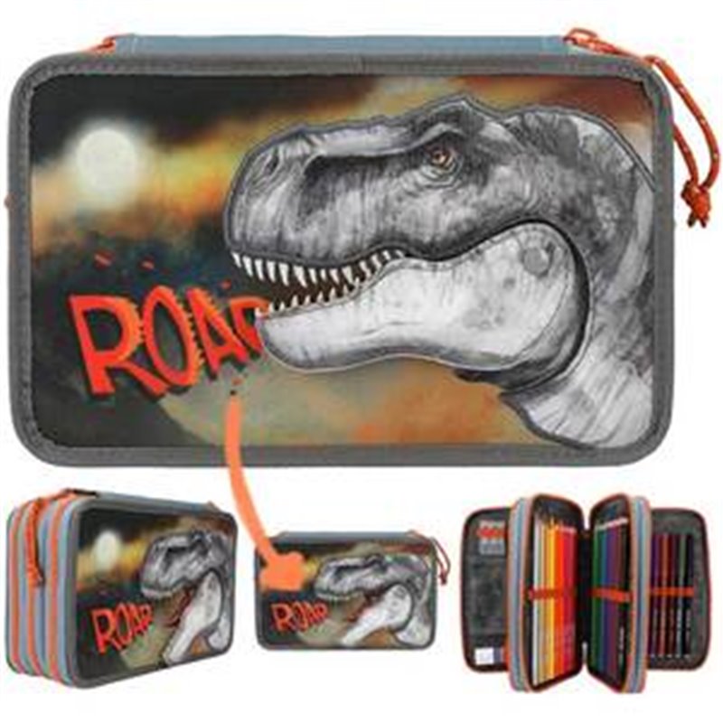 ESTUCHE TRIPLE ROAR DINO WORLD