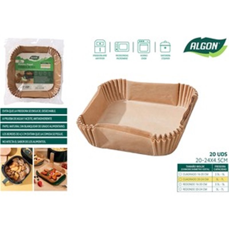 SET-20 BASE PAPEL AIRFRYER CUAD.24CM ALGON