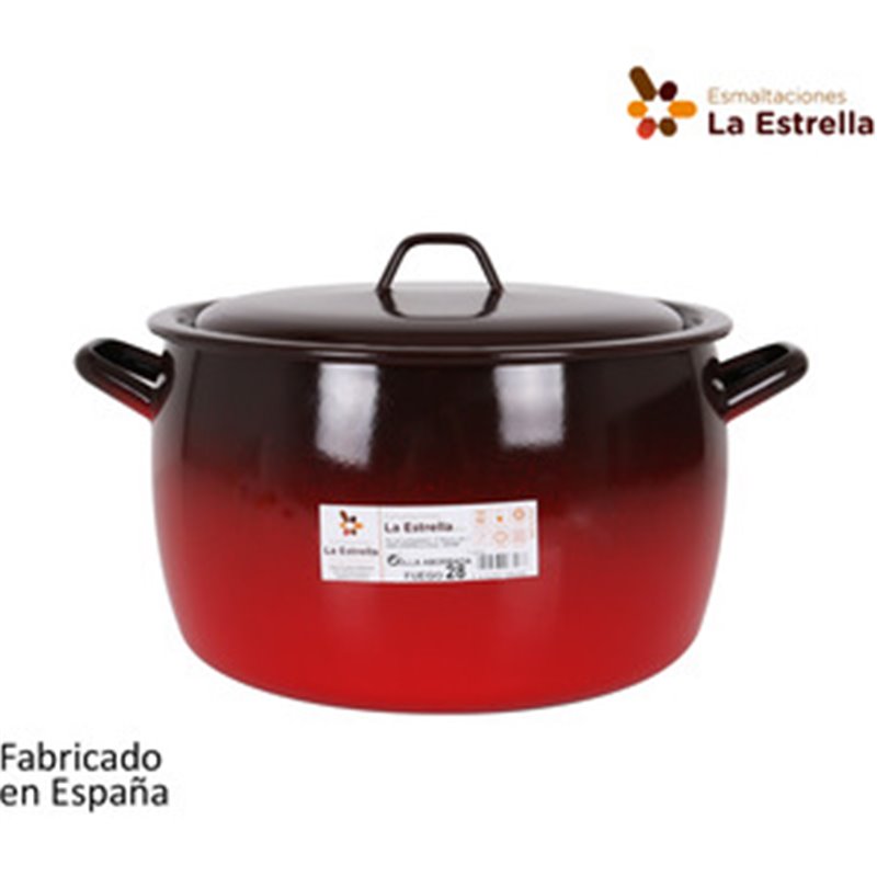 OLLA ABOMBADA C/TAPA 28CM - 11L FUEGO