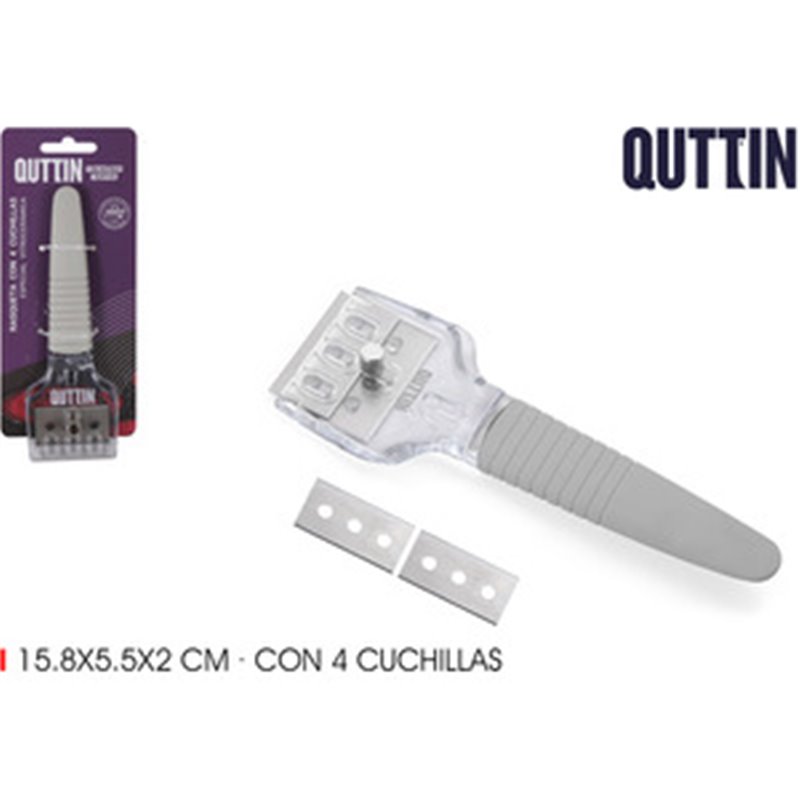 RASQUETA VITRO.C/CUCHILLAS 4PCS-QUTTIN