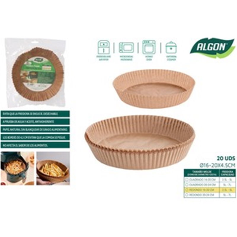 SET-20 BASE PAPEL AIRFRYER RED.20CM ALGON