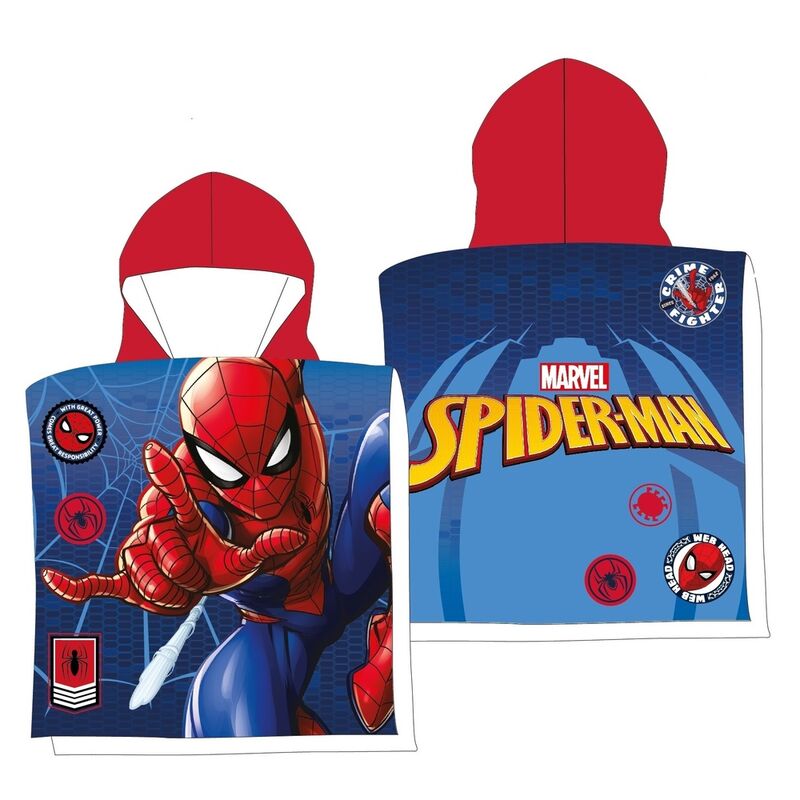 Poncho toalla Spiderman Marvel microfibra