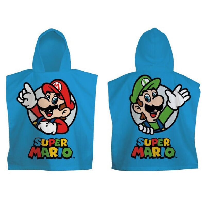 Poncho toalla Super Mario Bros microfibra