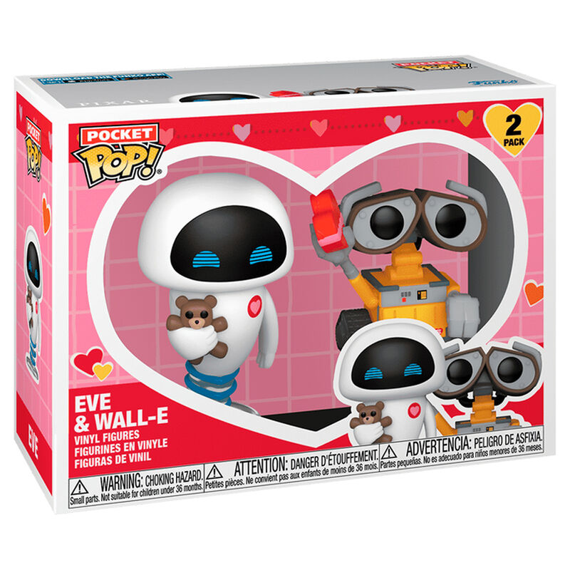 Blister 2 figuras Pocket POP Disney Pixar Wall-E &38 Eve Valentine