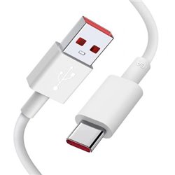 Cable USB Xiaomi 6A Type-A to Type-C/ USB Macho - USB Tipo-C Macho/ 1m/ Blanco