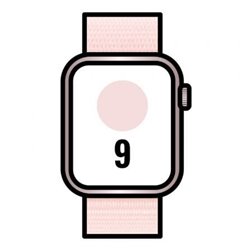 Apple Watch Series 9/ GPS/ Cellular/ 41mm/ Caja de Aluminio Rosa/ Correa Deportiva Loop Rosa Claro