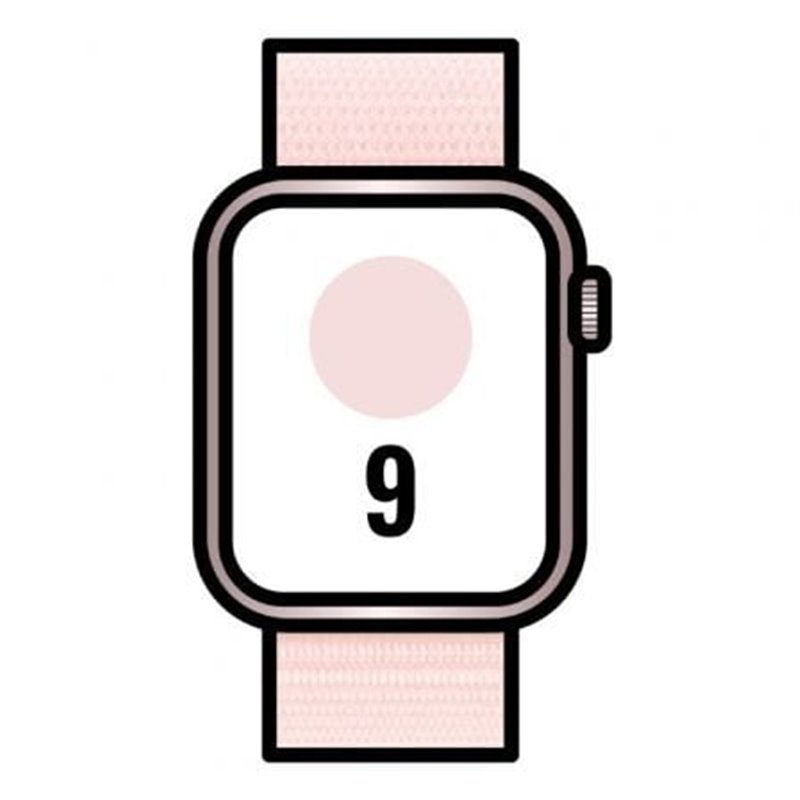 Apple Watch Series 9/ GPS/ Cellular/ 41mm/ Caja de Aluminio Rosa/ Correa Deportiva Loop Rosa Claro