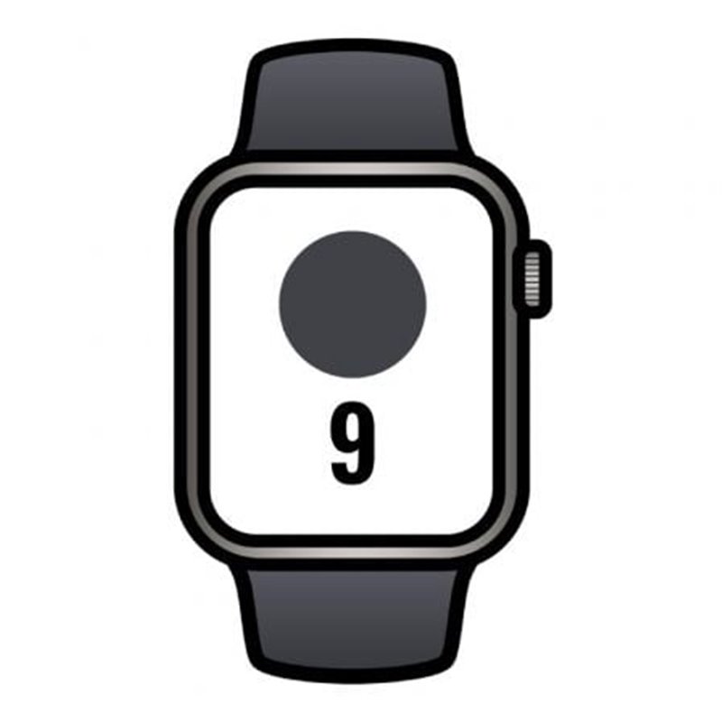 Apple Watch Series 9/ GPS/ Cellular/ 41mm/ Caja de Acero Grafito/ Correa deportiva Medianoche M/L