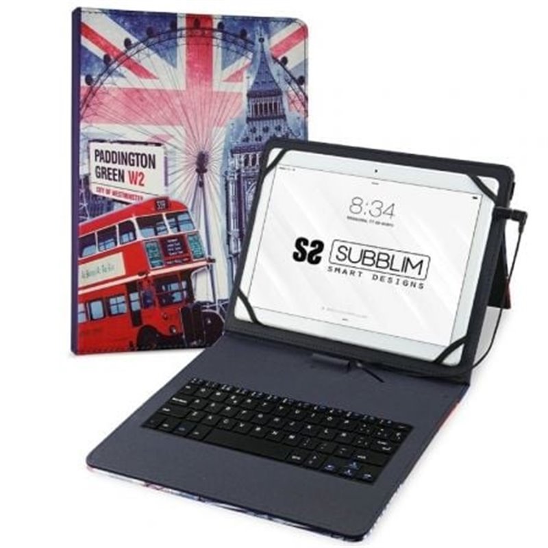 Funda con Teclado Subblim Keytab Pro USB England para Tablets de 10.1"-11"