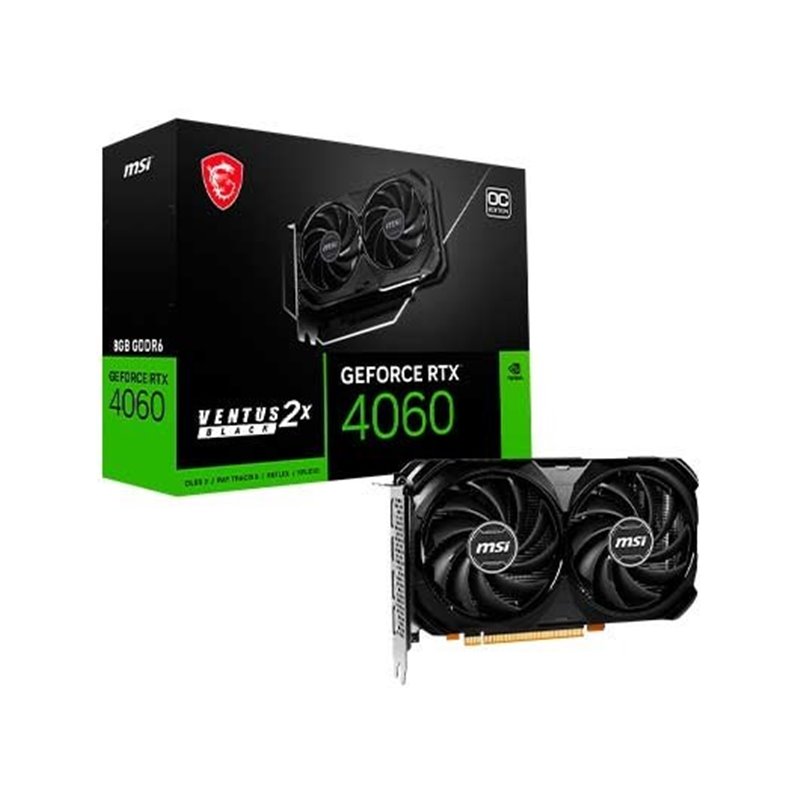 TARJETA GRÁFICA MSI RTX 4060 VENTUS 2X BLACK 8GB OC GDDR6