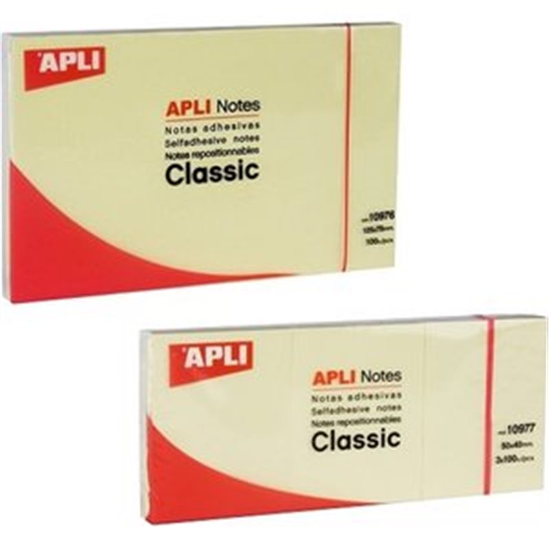 NOTAS ADHESIVAS CLASSIC DE APLI - AMARILLO - 50X40MM