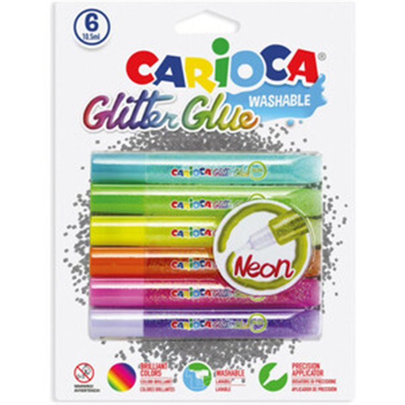 B/6 GLITTER GLUE FLUO COLOURS