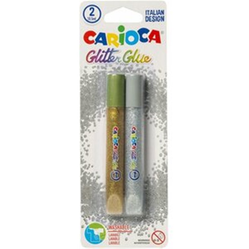 BLISTER GLITTER GLUE PLATA Y ORO