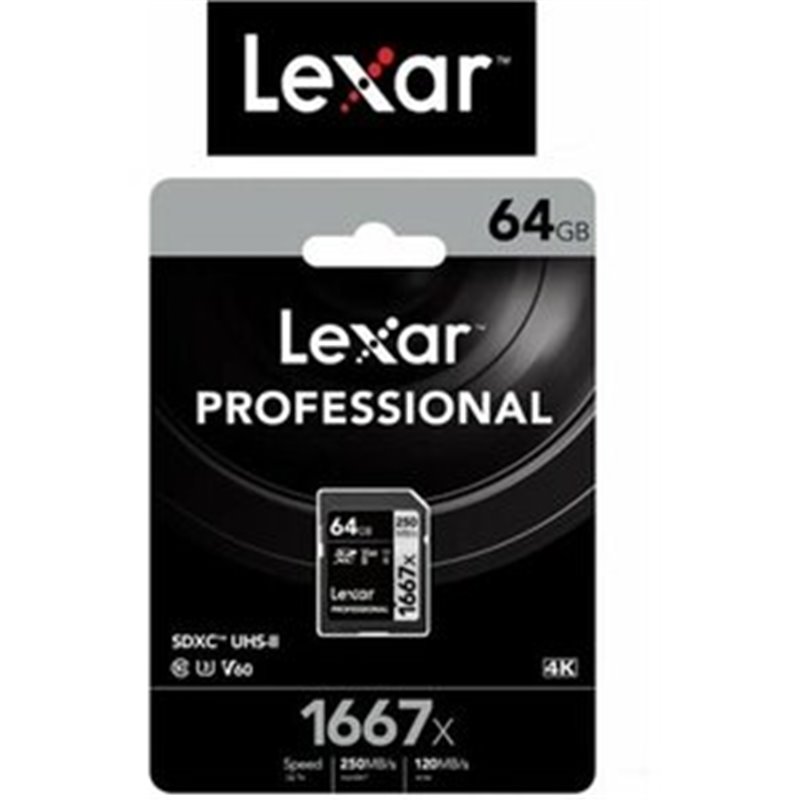 MEMORIA LEXAR 64GB PROFESIONAL 1667X SD USH-I