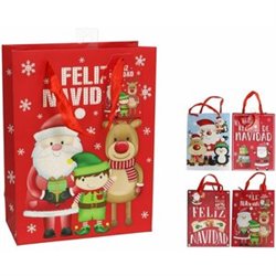 BOLSA REGALO SANTA Y FRIENDS 42X30X12CM