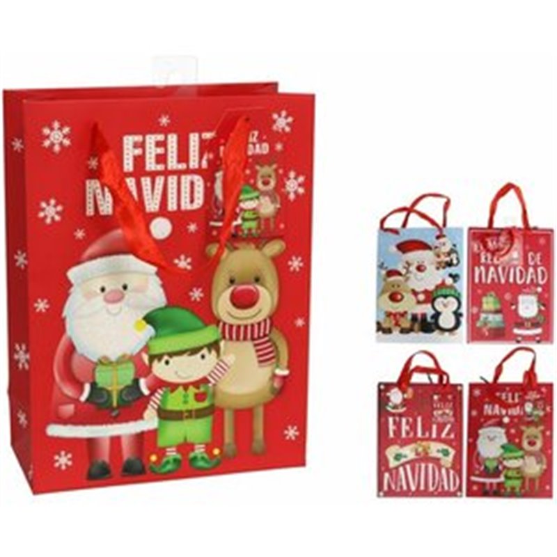 BOLSA REGALO SANTA Y FRIENDS 42X30X12CM