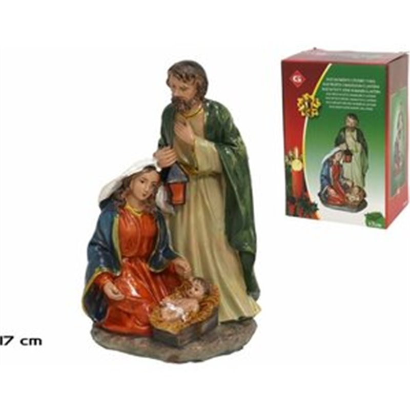 BASE NACIMIENTO C/PESEBRE Y FAROL 17CM