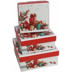 CAJA REGALO RECTANGULAR REGALOS NAVIDAD