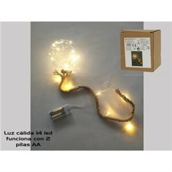 BOLA 14 LED BLANCO CUERDA COLG 10/60 CM