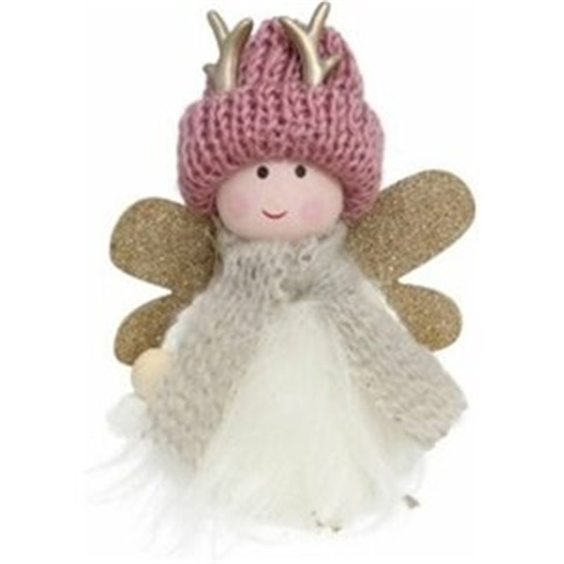 ANGEL C/GORRO ROSA 10X8.5X5CM