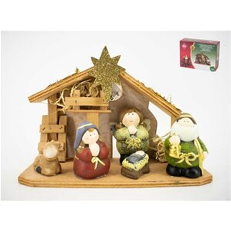 NACIMIENTO INFANTIL 5 FIGURAS 1 LED 22CM