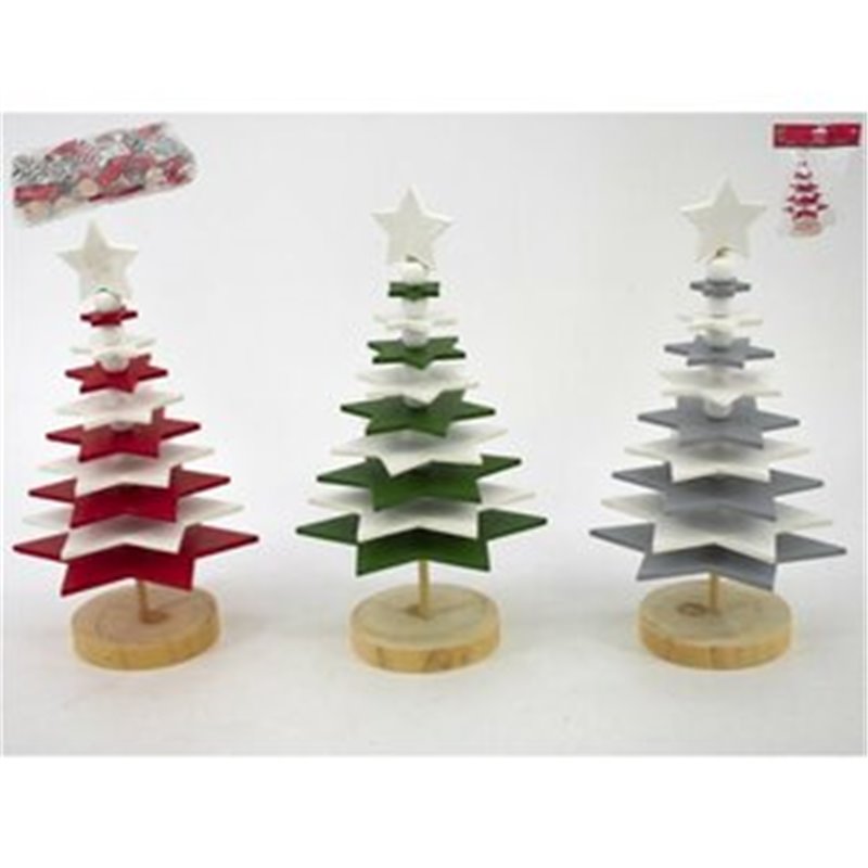 ARBOL NAVIDAD ESTRELLAS 18CM 3 SURTIDOS