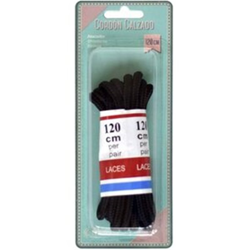 PAR DE CORDONES REDONDOS NEGROS 120CM