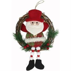 COLGANTE CORONA SANTA CLAUS 15CM