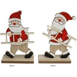 SANTA CLAUS CON ESCALERA 17X12X5CM 2 STD