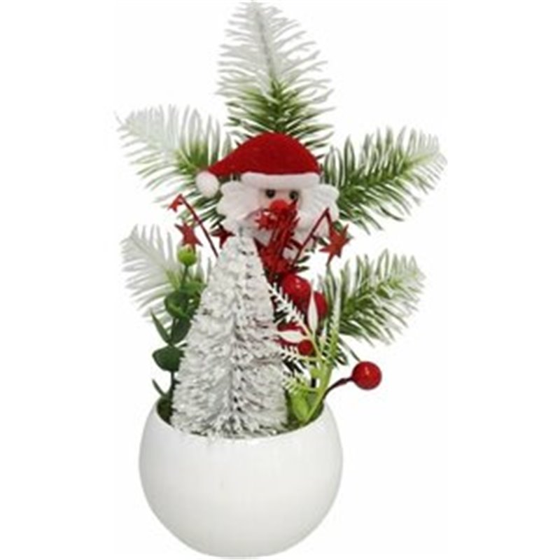 MACETA PINO NEVADO SANTA CLAUS 20CM