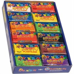 CAJA 36 PLASTILINAS 60GR. TAMAÑO - AMARILLO